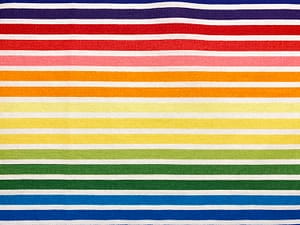 Rainbow coloured striped fabric